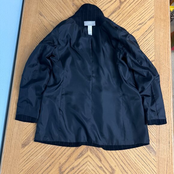 Liz Claiborne 2 Piece Pinstripe Silk Pant Suit Set Size 10 - Picture 16 of 16